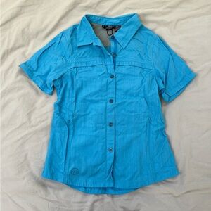 Women’s Outdoor Research Blue Button-Up Camp Shirt
